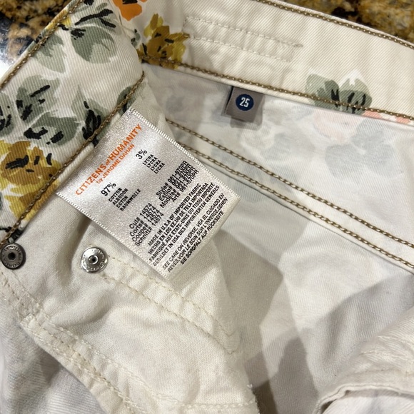 Citizens Of Humanity Floral Chloe High Waist Cut Off Button Fly Shorts Size 25 - Picture 6 of 8
